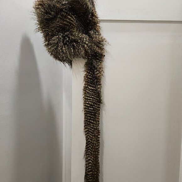 Bolli Imports Spirit Hood, Brown Beige Faux Fur - Picture 5 of 5